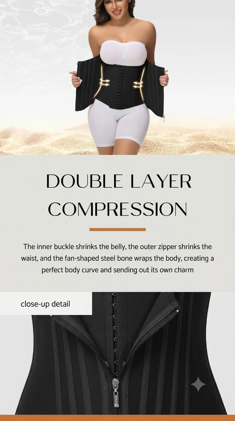 Curved Boned Waist Trainer High Compression Tiny Waist Corset